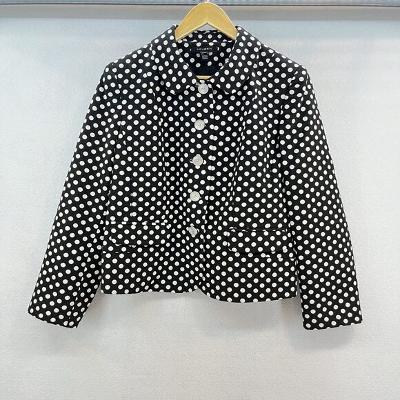 Louben Jackets & Blazers - Louben blazer black with white polka dots sz 10